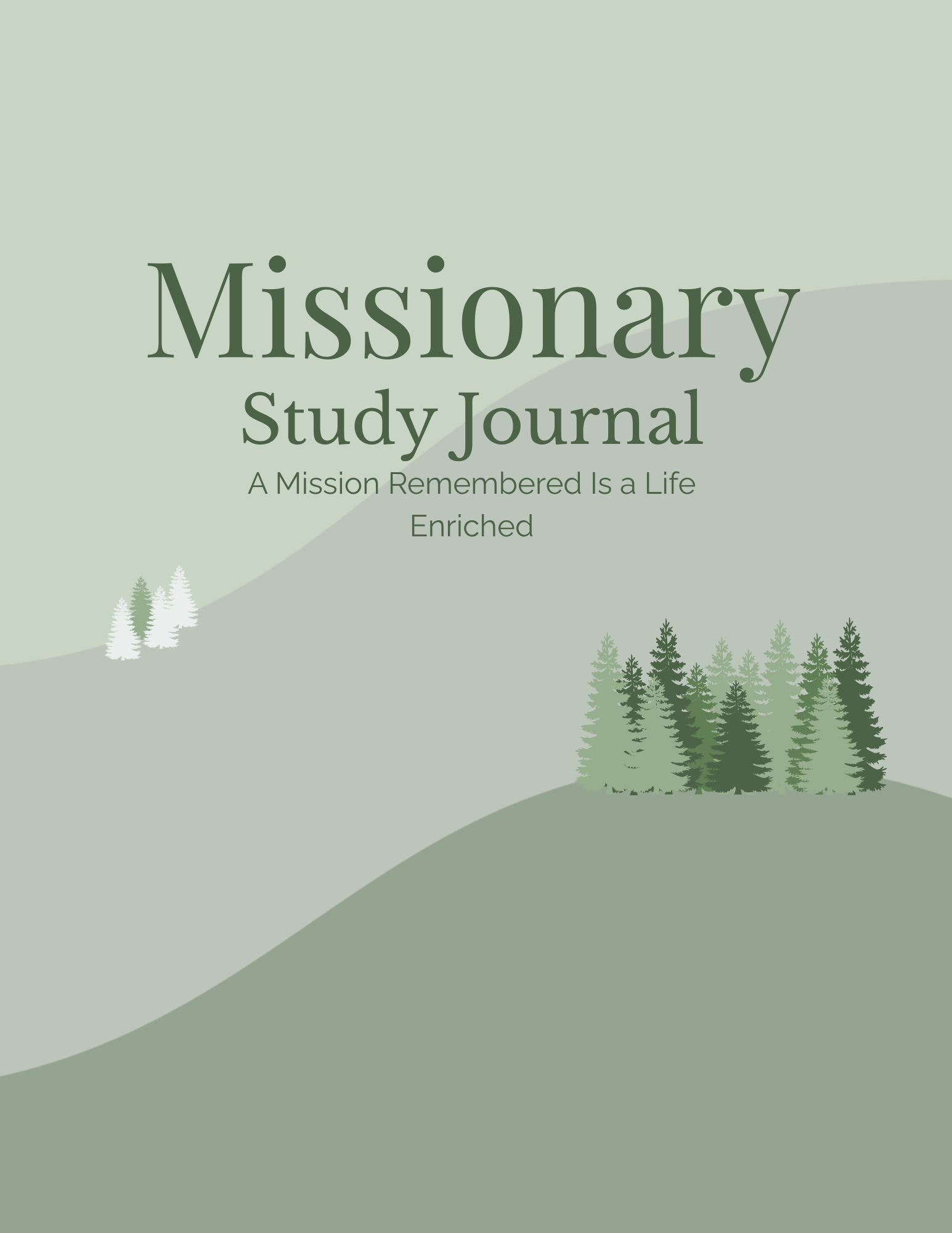 Missionary Study Journal - Green Tree Design - Spiral - RS Format