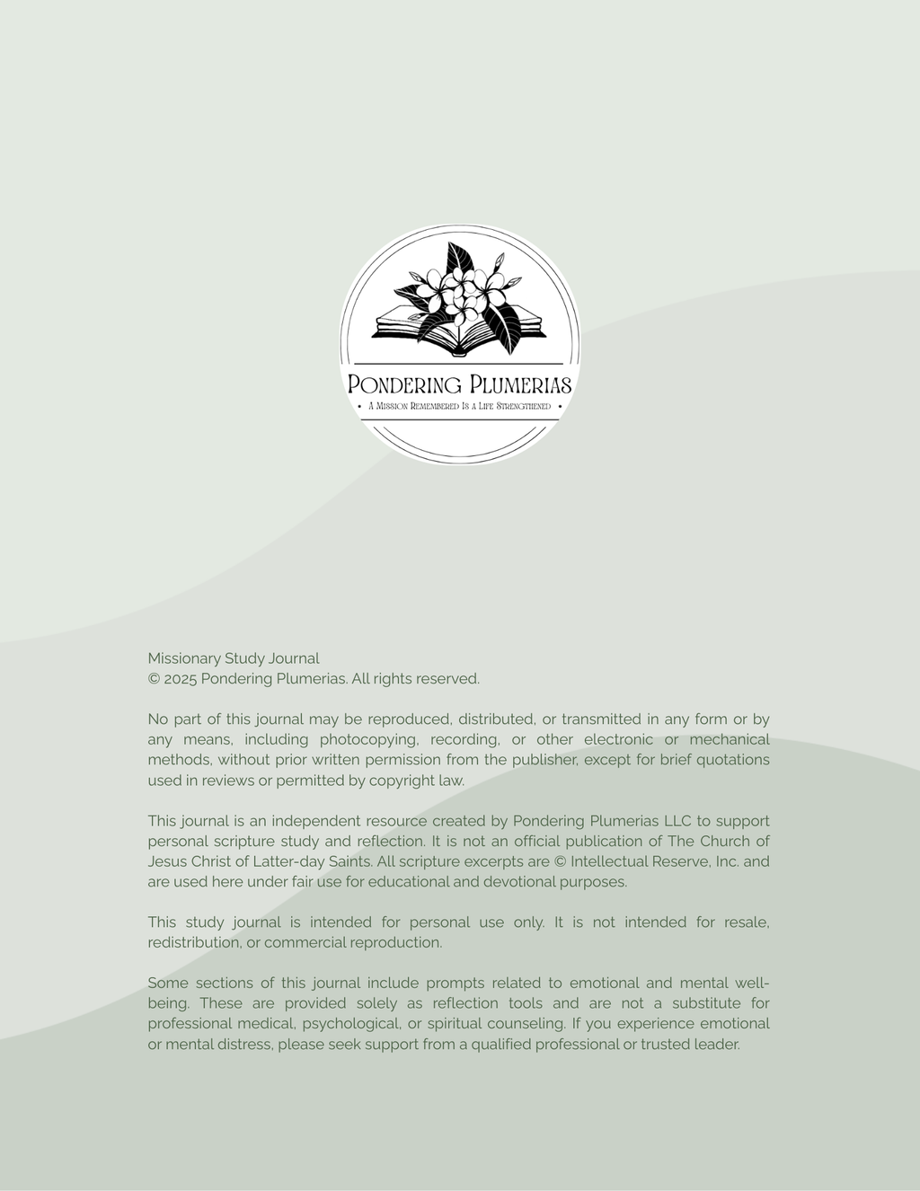 Missionary Study Journal - Green Tree Design - Spiral - RS Format