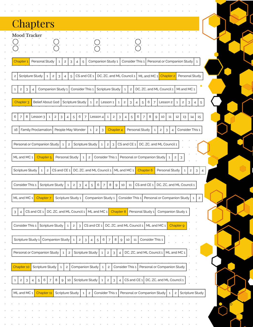 Missionary Study Journal - Geometric Beehive Design - Spiral - ST2 Format