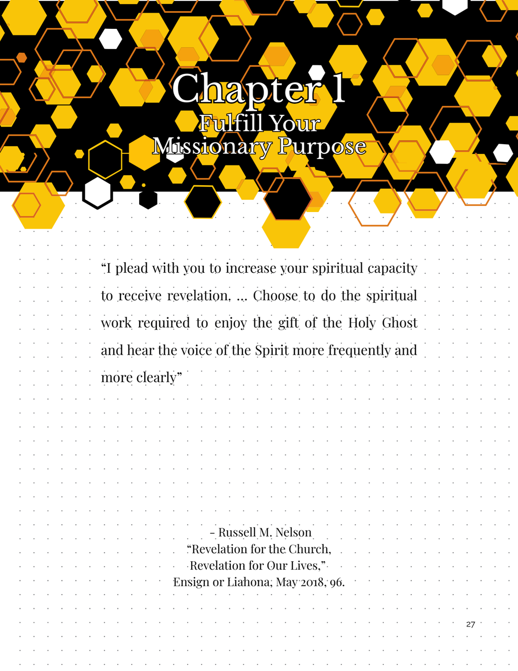 Missionary Study Journal - Geometric Beehive Design - Spiral - ST2 Format