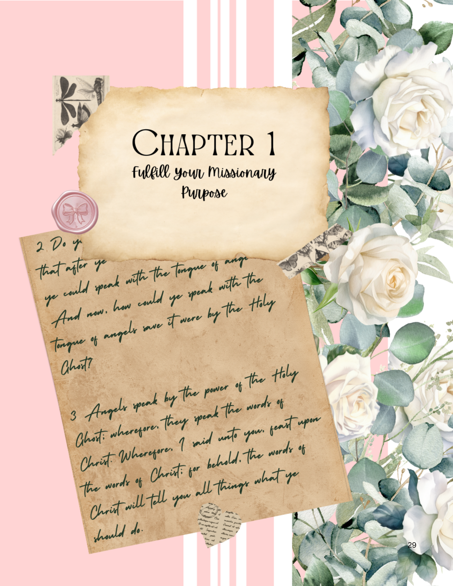 Missionary Study Journal - Vintage Roses Design - Spiral - ST Format