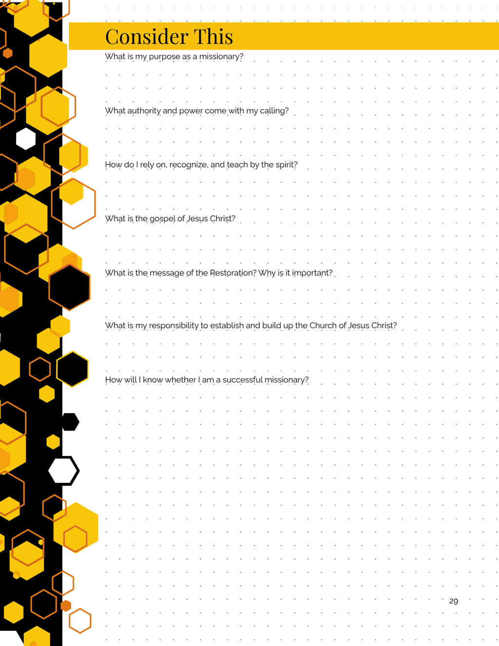 Missionary Study Journal - Geometric Beehive Design - Spiral - ST2 Format