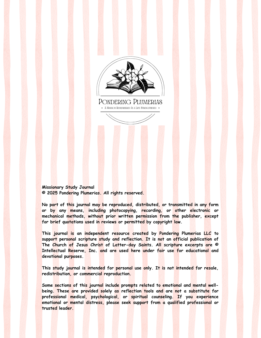 Missionary Study Journal - Vintage Roses Design - Spiral - ST Format