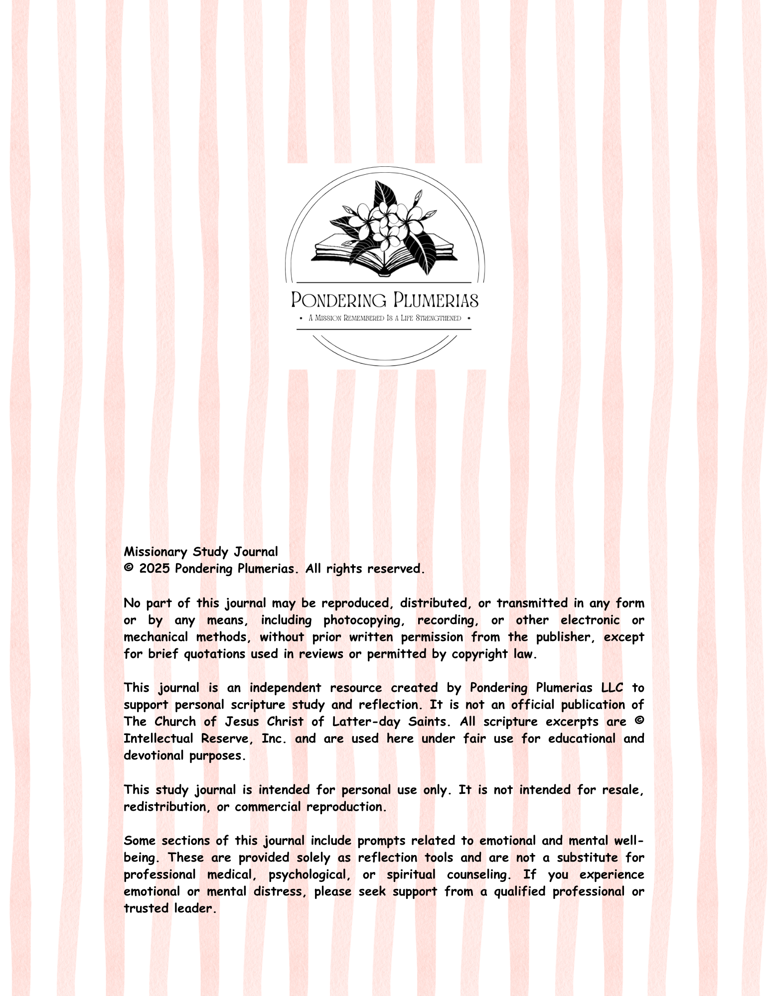 Missionary Study Journal - Vintage Roses Design - Spiral - ST Format