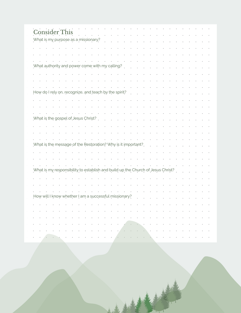 Missionary Study Journal - Green Tree Design - Spiral - RS Format
