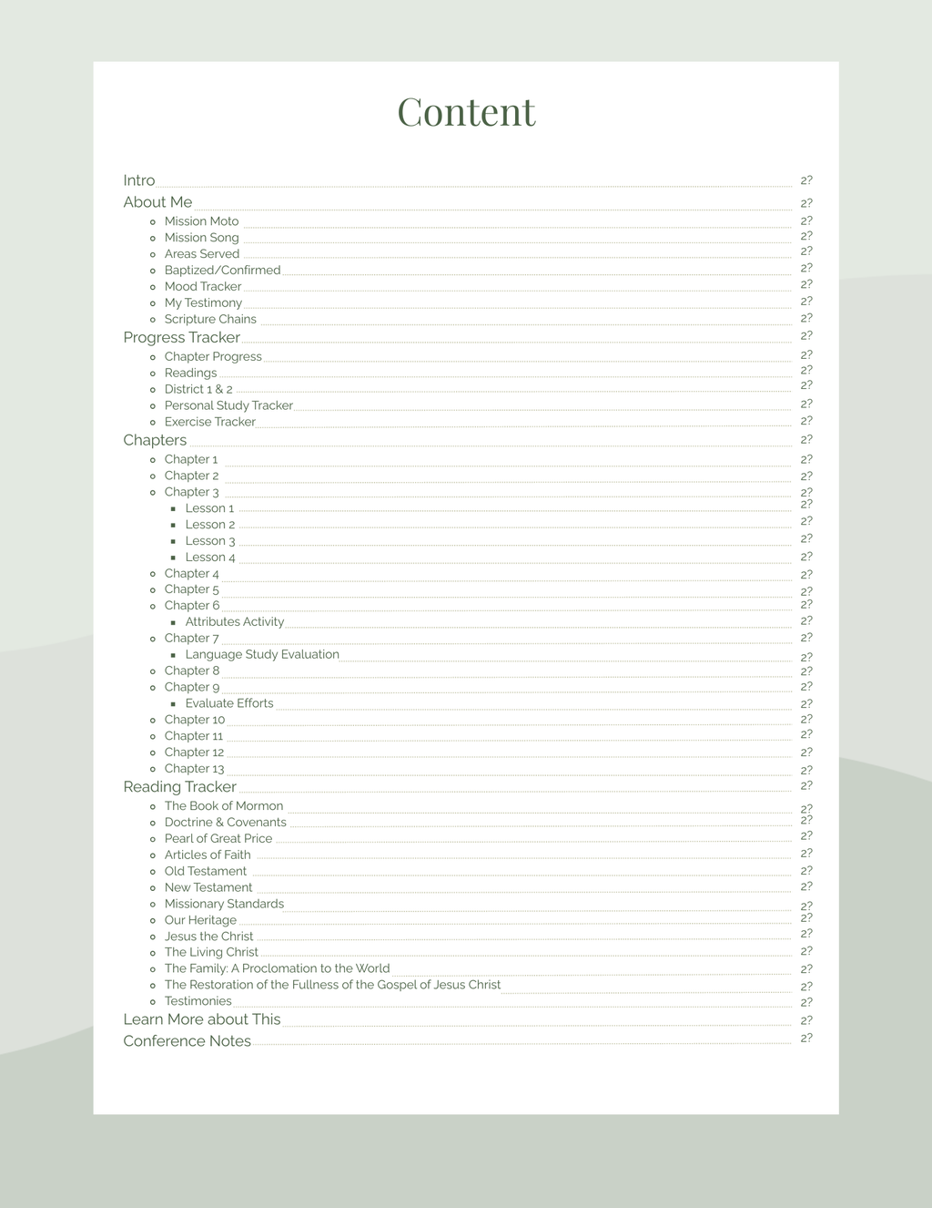 Missionary Study Journal - Green Tree Design - Spiral - RS Format