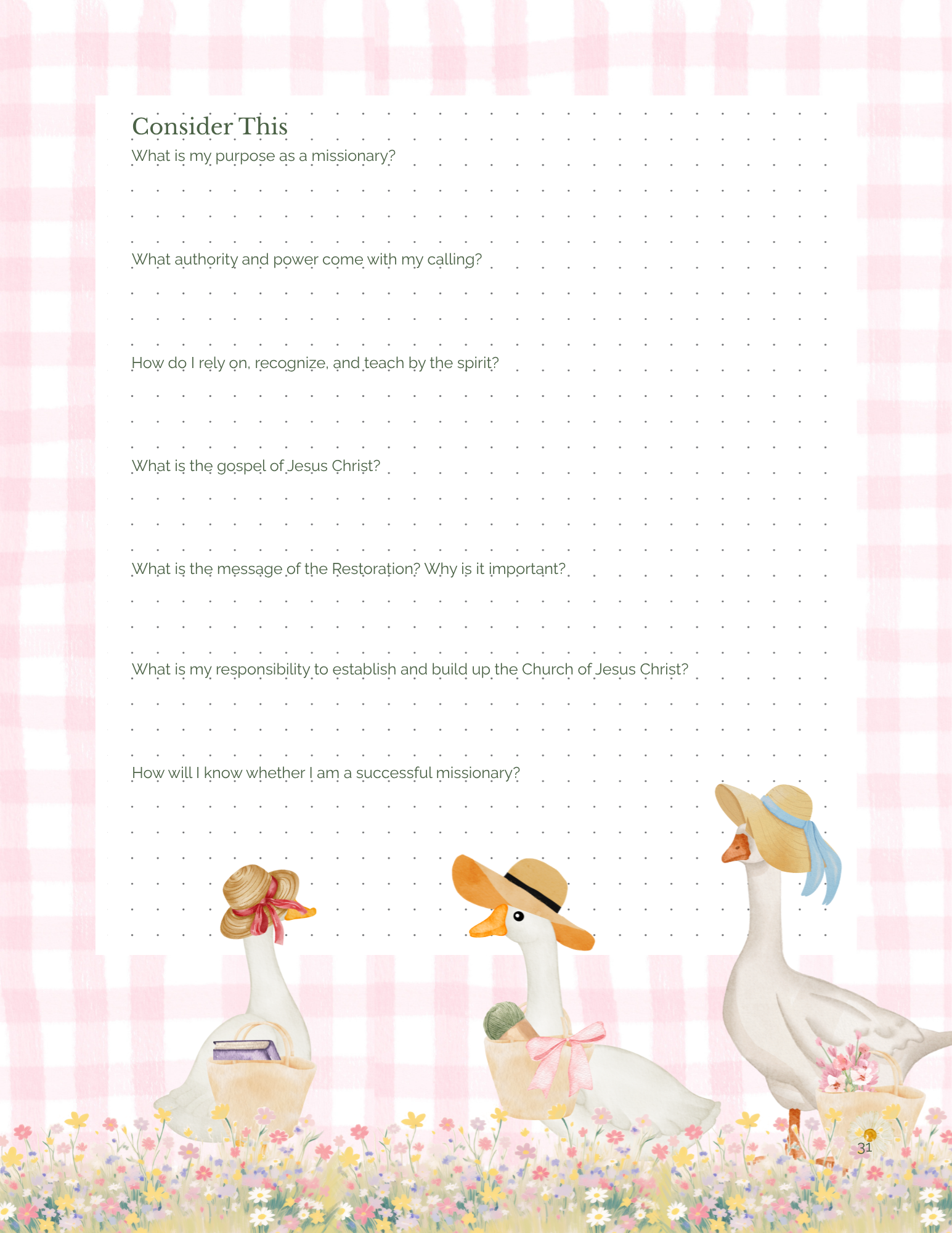 Missionary Study Journal - Goose Gingham Design - Spiral - RS Format