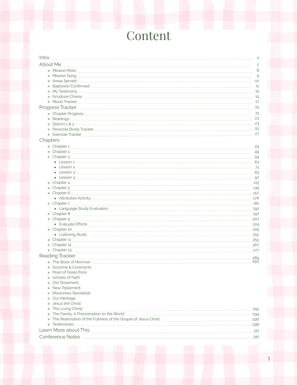 Missionary Study Journal - Goose Gingham Design - Spiral - RS Format