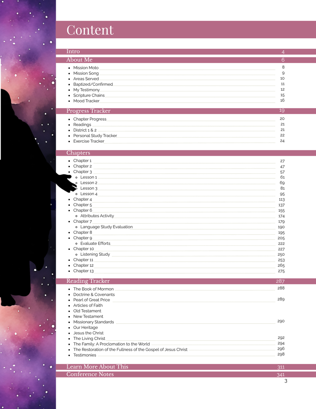 Missionary Study Journal - Cristis Design Black Grey Pink - Spiral - ST2 Format