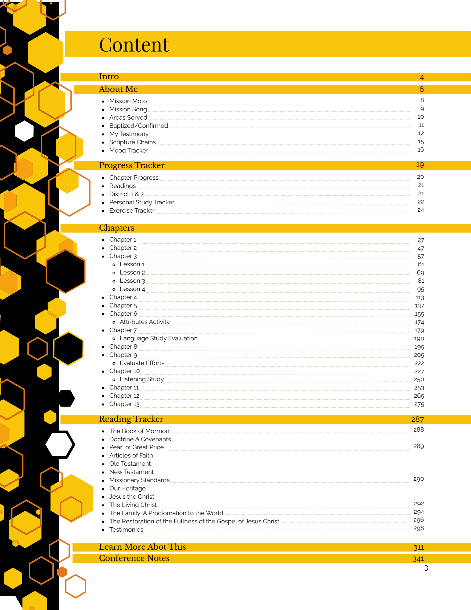 Missionary Study Journal - Geometric Beehive Design - Spiral - ST2 Format