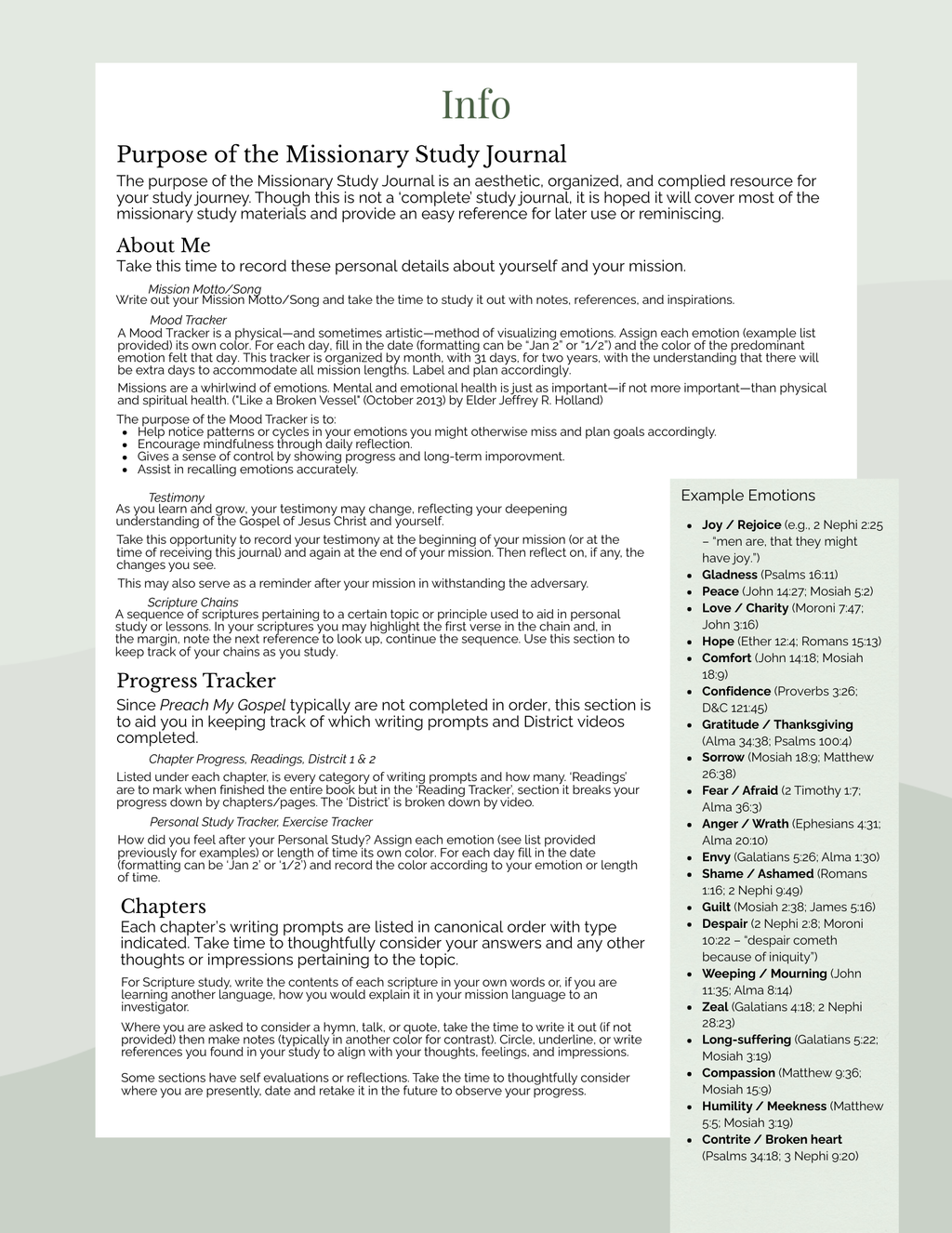 Missionary Study Journal - Green Tree Design - Spiral - RS Format