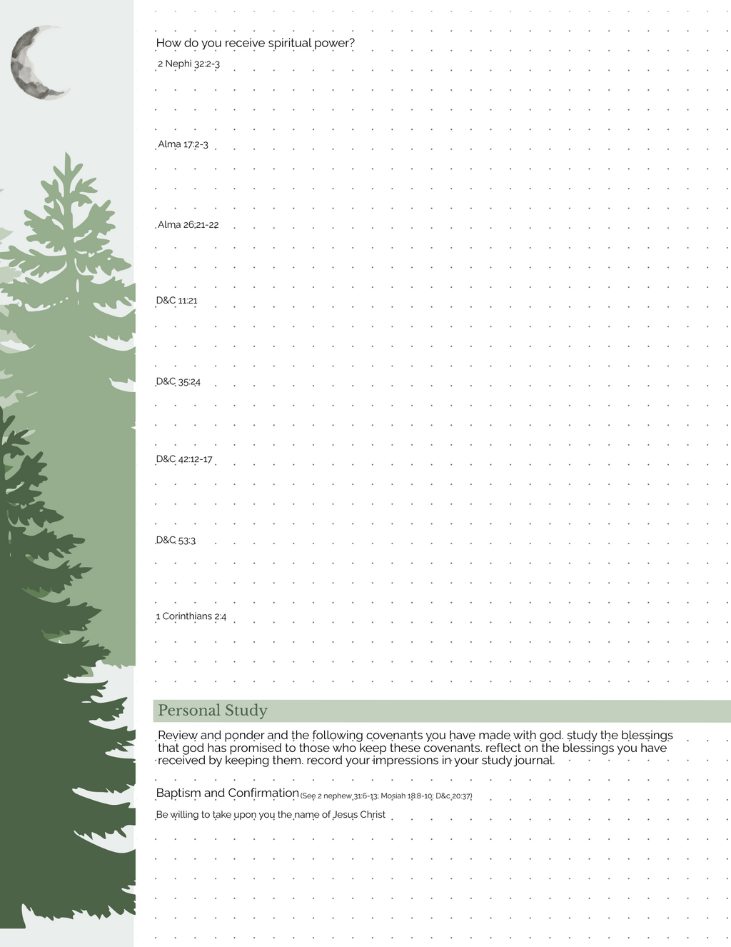 Missionary Study Journal - Green Tree Design - Spiral - RS Format