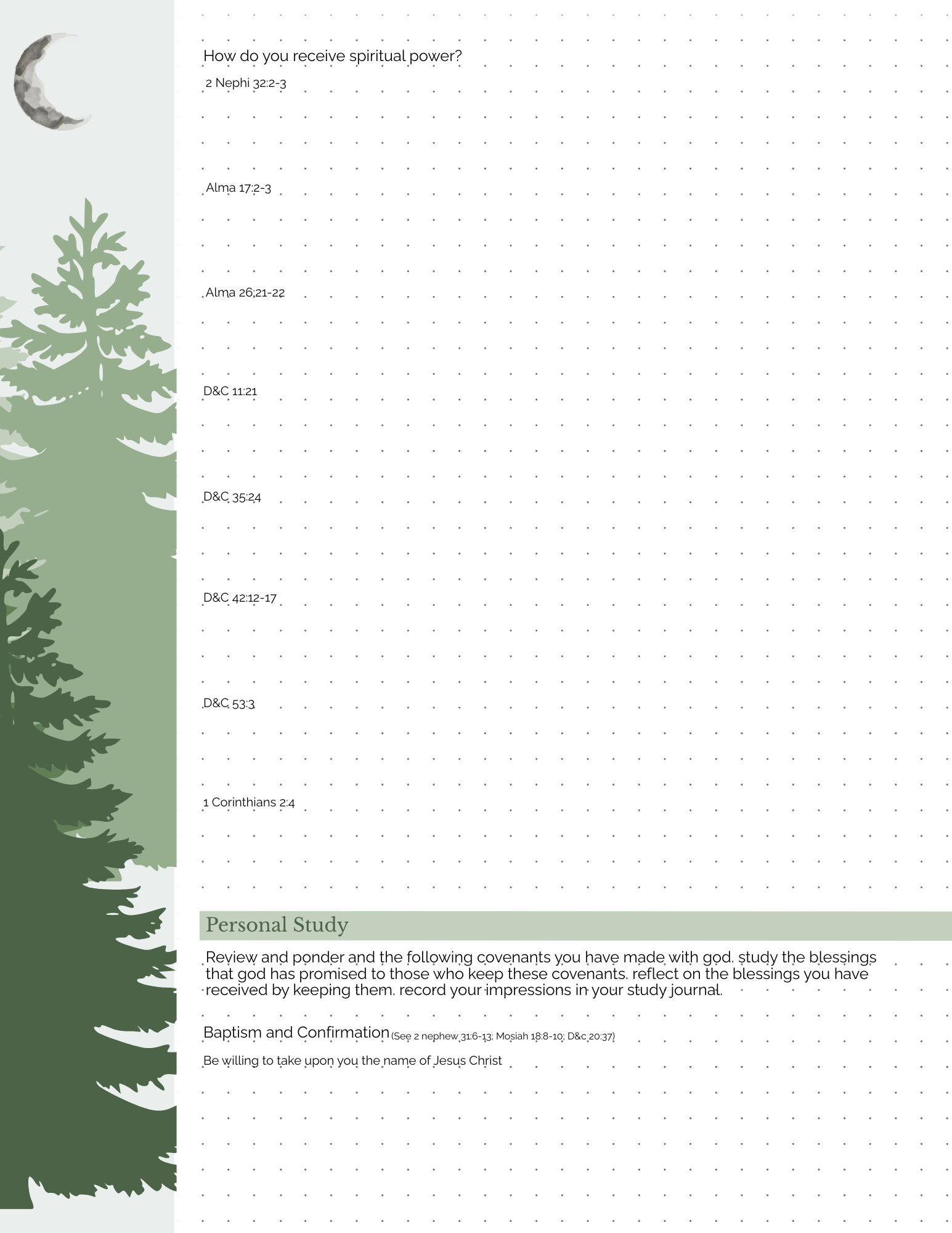 Missionary Study Journal - Green Tree Design - Spiral - RS Format