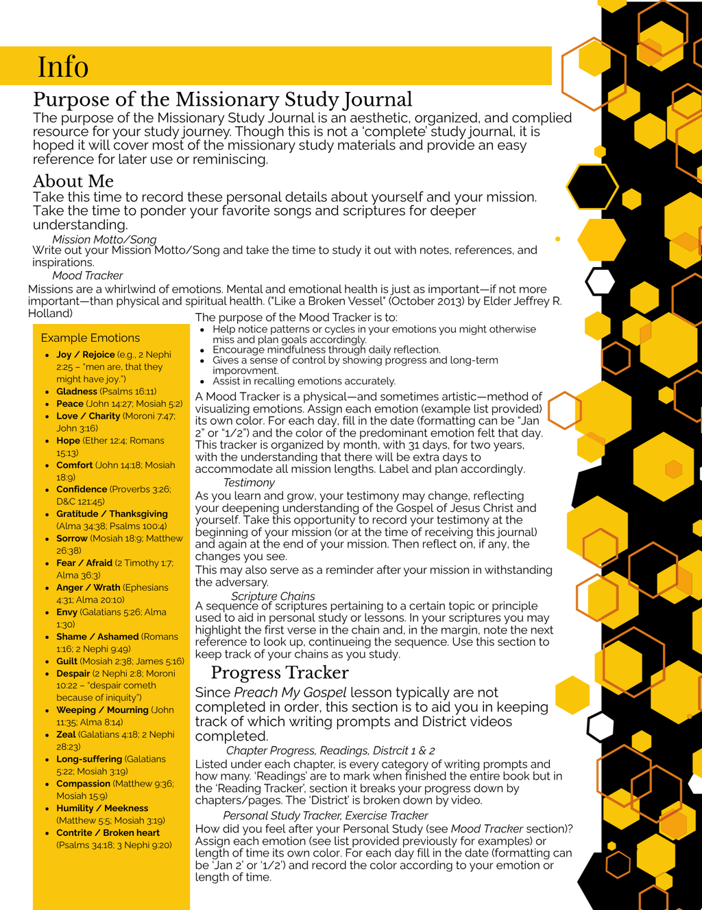 Missionary Study Journal - Geometric Beehive Design - Spiral - ST2 Format