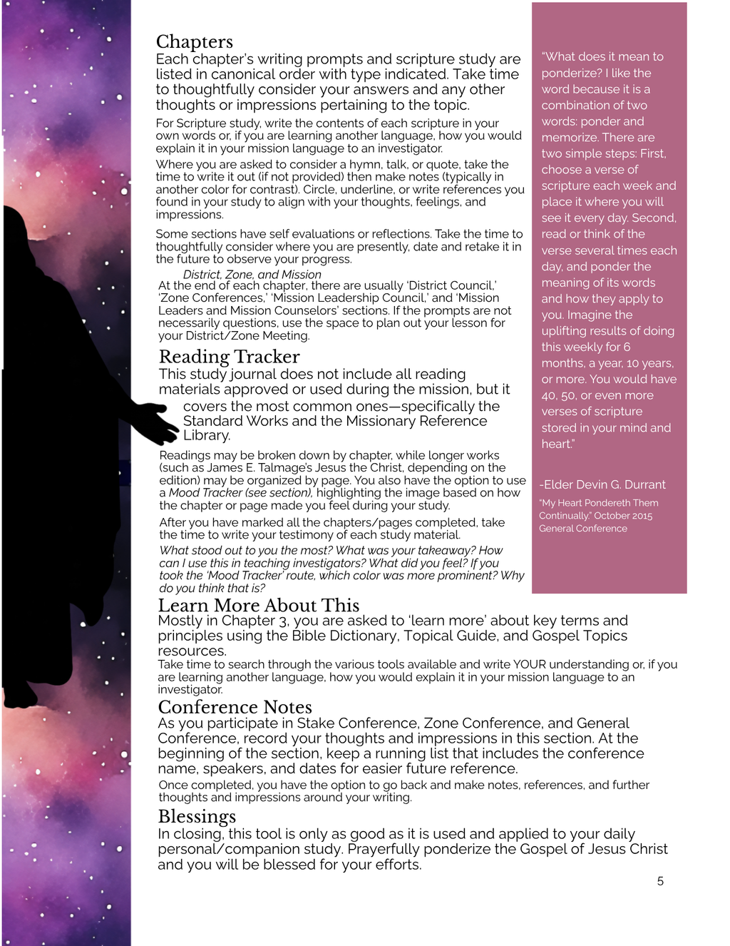 Missionary Study Journal - Cristis Design Black Grey Pink - Spiral - ST2 Format