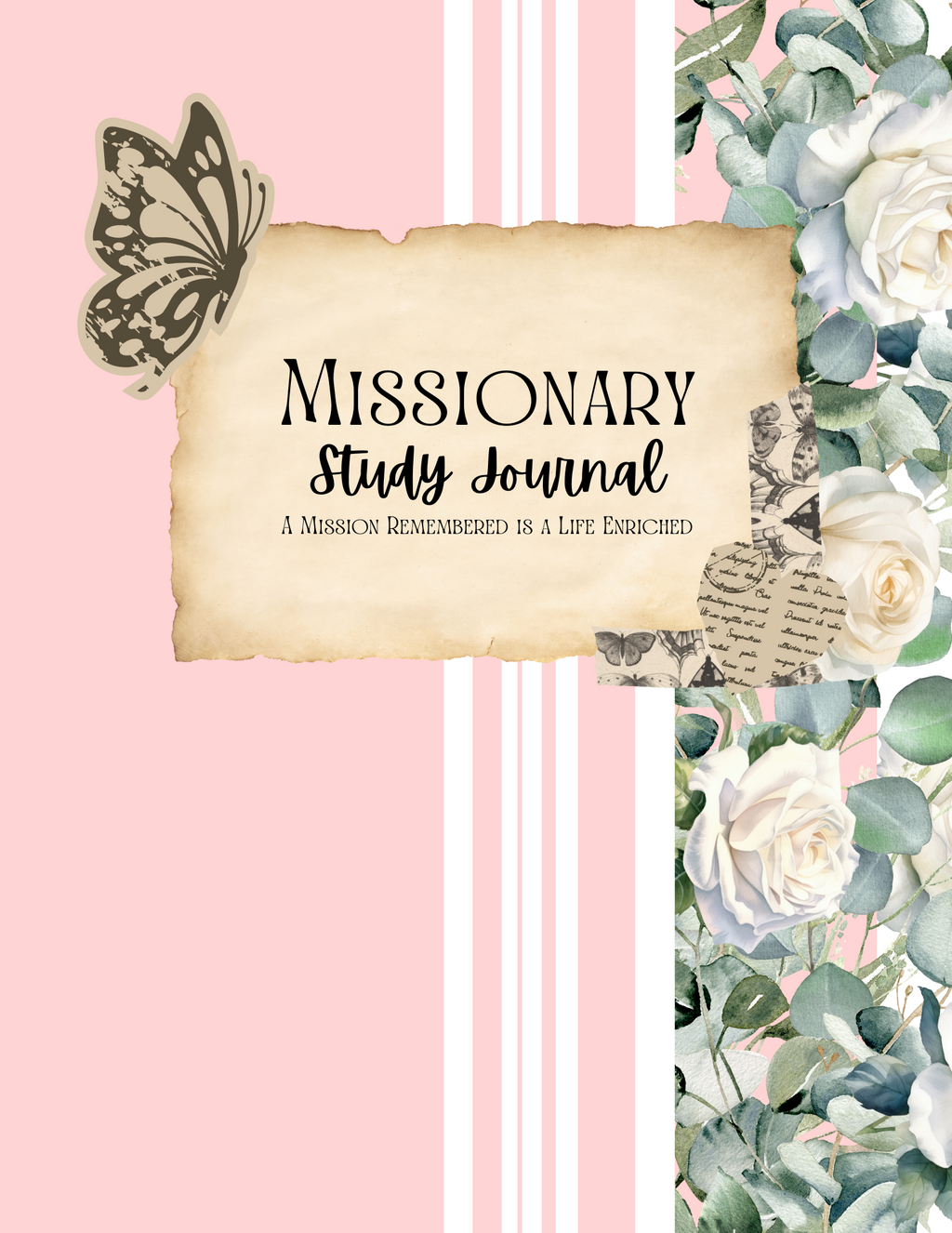 Missionary Study Journal - Vintage Roses Design - Spiral - ST Format