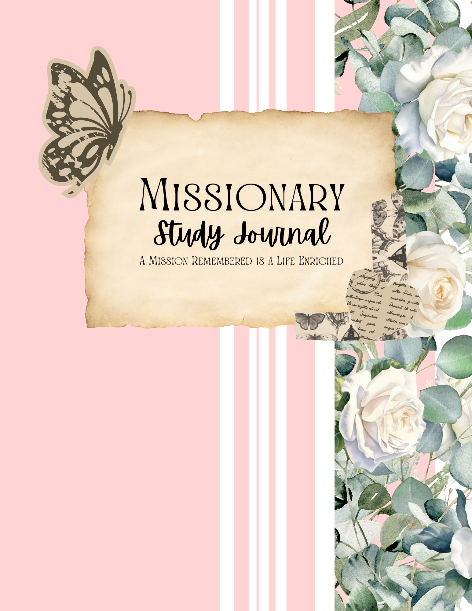 Missionary Study Journal - Vintage Roses Design - Spiral - ST Format